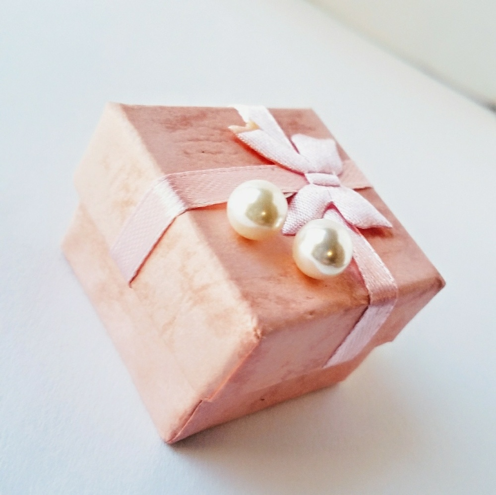 Sterling Silver Faux Pearl Earrings